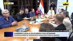Gobierno llega a un acuerdo con Cetrapam: levantan paro de transporte anunciado para el martes - ABC Noticias - ABC Color