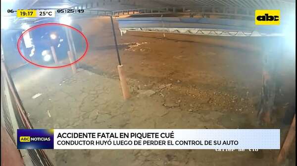 Impresionante video de fatal accidente en Limpio: conductor huyó luego de perder el control de su auto - ABC Noticias - ABC Color