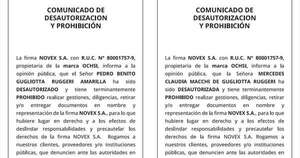 La Nación / OCHSI desautoriza y prohíbe gestiones a Pedro Gugliotta y Mercedes Macchi
