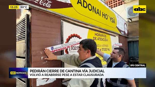 Video: Pedirán cierre de cantina vía judicial - ABC Noticias - ABC Color