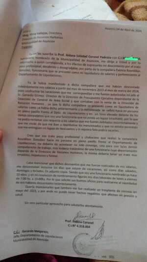 Funcionaria municipal denuncia descuentos compulsivos e irregulares. - Portal Digital Cáritas Universidad Católica