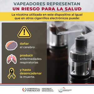 Uso de vapeadores pone en riesgo la salud de los jóvenes, advierte Ministerio de Salud