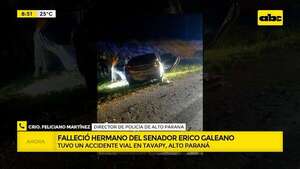 Hermano de Erico Galeano murió tras chocar con su vehículo en Tavapy - ABC Noticias - ABC Color