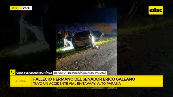 Hermano de Erico Galeano murió tras chocar con su vehículo en Tavapy - ABC Noticias - ABC Color