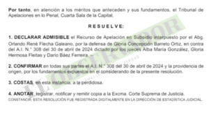 Ratificación de rechazo a reposición permite que causa a escribana avance a juicio