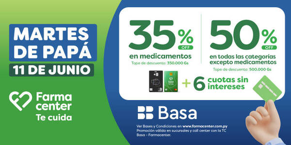¡Martes de papá con Farmacenter y Basa!
