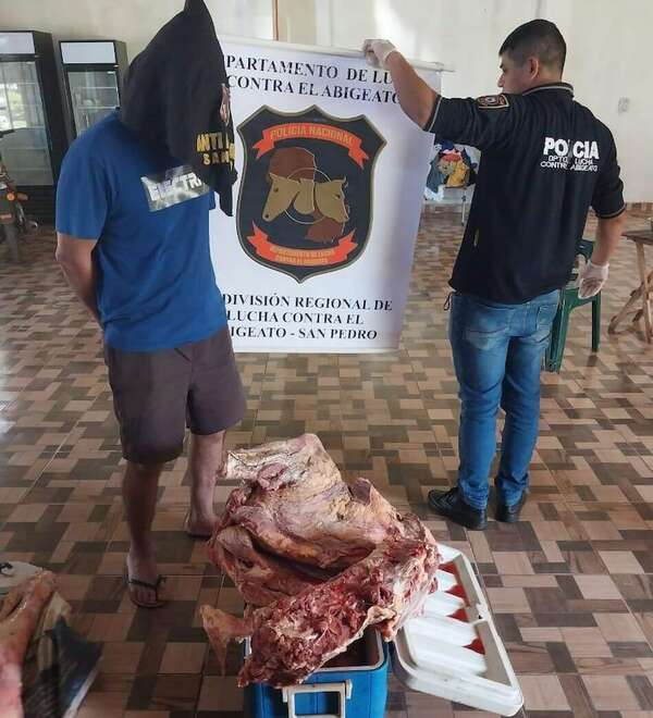 Recuperan 102 kilos de carne de animal vacuno y detienen al presunto abigeo - Nacionales - ABC Color