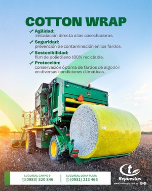 Transagro S.A. revoluciona el embalaje de fardos de algodón con su nueva línea Cotton Wrap