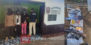 DETUVIERON A TRES PERSONAS E INCAUTARON ARMAS EN JOSÉ L. OVIEDO - Itapúa Noticias