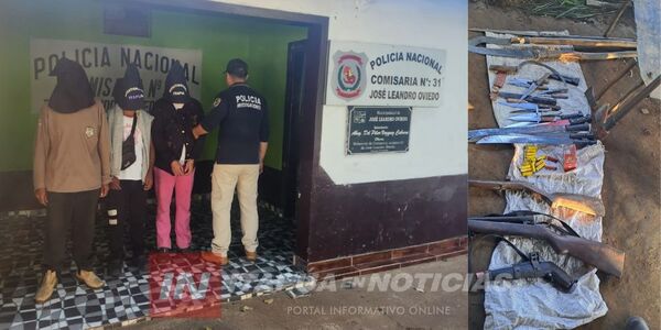 DETUVIERON A TRES PERSONAS E INCAUTARON ARMAS EN JOSÉ L. OVIEDO - Itapúa Noticias