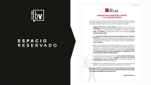 ESPACIO RESERVADO: COMUNICADO A NUESTROS CLIENTES Y A LA OPINIÓN PÚBLICA