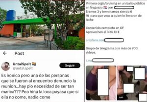 HOMBRES HICIERON ORGÍA EN BAÑO DE ÑU GUASU
