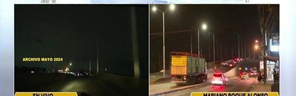 El viaducto de Mariano Roque Alonso a oscuras - SNT