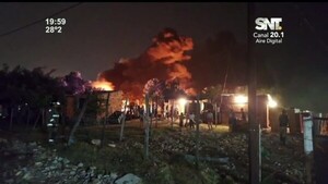 Incendio en la zona Cerro Guy de Lambaré - SNT