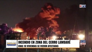 Incendio de grandes proporciones en la zona del Cerro Lambaré - Noticias Paraguay