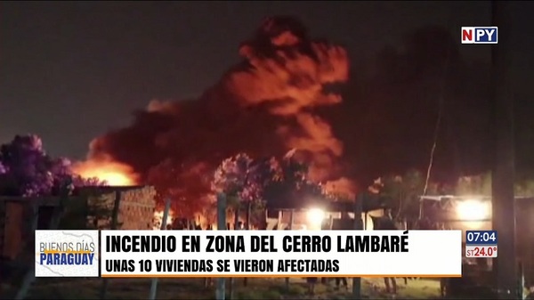 Incendio de grandes proporciones en la zona del Cerro Lambaré - Noticias Paraguay