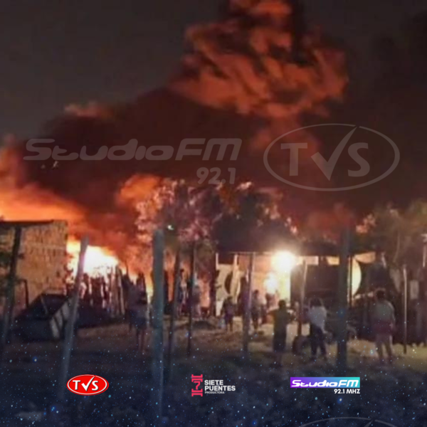TRAS 8 HORAS DE TRABAJO, BOMBEROS CONTROLAN INCENDIO EN ZONA DEL CERRO LAMBARÉ. - TVS