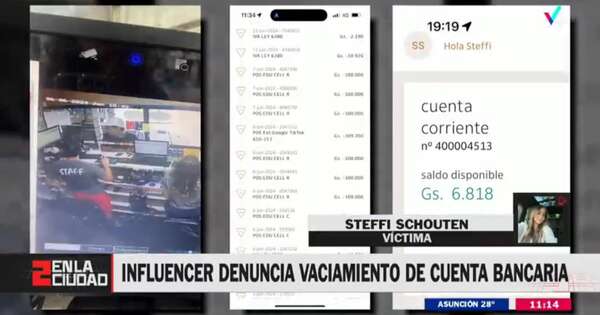 Diario HOY | ‘Influencer’ denuncia vaciamiento de su cuenta: pérdida ronda los G. 5 millones