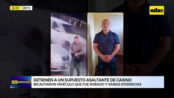 Video: detienen a un supuesto implicado en asalto al casino - ABC Noticias - ABC Color