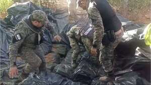 Hallan casi una tonelada de marihuana prensada enterrada en Bella Vista Norte - Policiales - ABC Color