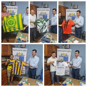 Municipalidad de Loreto entrega atuendos deportivos a clubes de la LLF