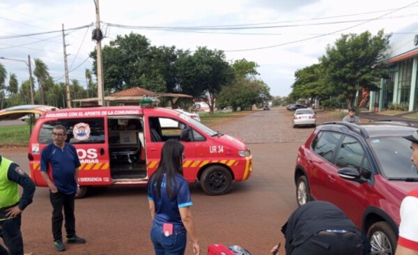 Ciclista sufre lesiones en accidente de tránsito en Hernandarias