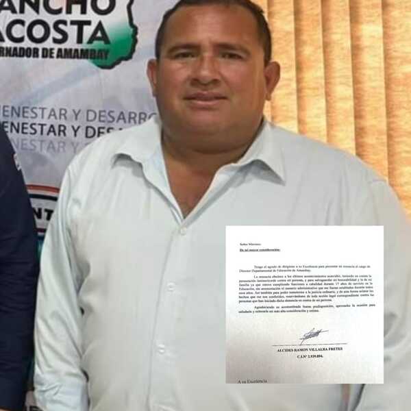 Ante su inminente "destitución" renunció Director de Educación Departamental