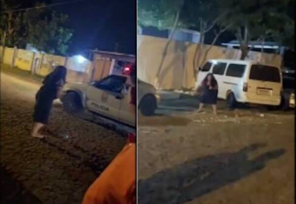 [VIDEO] Mujer detenida: tiraba piedras a los autos y a su bebé