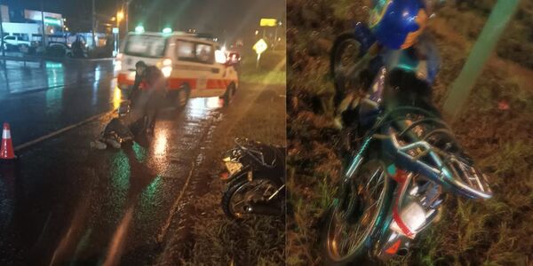 MOTOCICLISTA LESIONADO LUEGO DE COLISIÓN CON UN AUTOMÓVIL EN ENCARNACIÓN - Itapúa Noticias