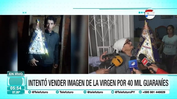 Robó una imagen de la Virgen de Caacupé, la intentó vender y lo detuvieron - Noticias Paraguay