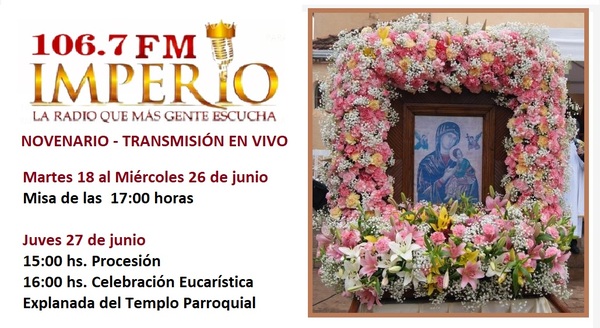 NOVENARIO: Transmisión en vivo por Radio Imperio 106.7 FM y su cuenta de Facebook - Radio Imperio 106.7 FM