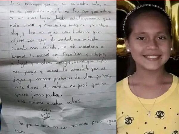 NIÑA SE ESCAPA DE SU CASA Y AVISA QUE IRÁ CON SU AMIGO QUE CONOCIÓ EN FREE FIRE
