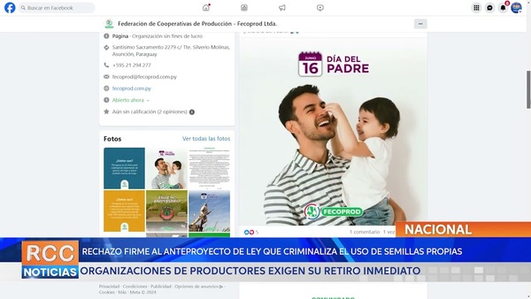 Video: Rechazo firme al anteproyecto de ley que criminaliza el uso de semillas propias