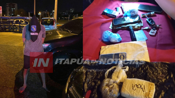 POLICÍA SUSPENDIDO POR MALA CONDUCTA, TERMINÓ DETENIDO CON COCAÍNA EN ENCARNACIÓN - Itapúa Noticias
