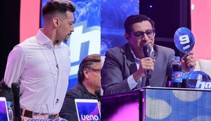 Jorge Moliniers y Clari Arias en la jaula del "Baila" - Teleshow