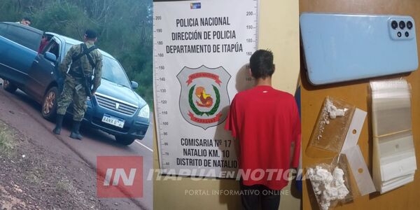 APREHENDEN A UNA PERSONA E INCAUTAN DROGAS EN NATALIO - Itapúa Noticias