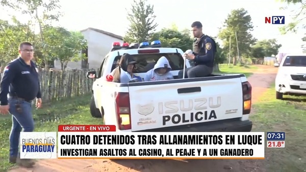 Capturan a cuatro sospechosos vinculados con banda de asaltantes - Noticias Paraguay