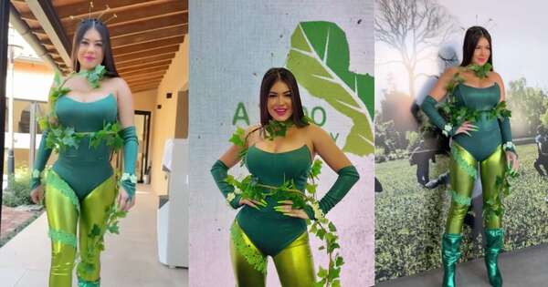 Diario HOY | Pyno´í iconic: Laurys se disfrazó de planta en evento de “Colosos de la tierra”