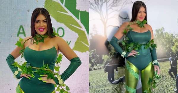 La Nación / Laurys Dyva se disfrazó de arbusto en evento de “Colosos de la tierra”