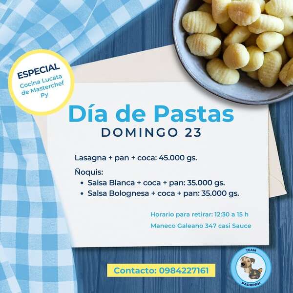 “Día de Pastas” busca reunir fondos para rescate de mascotas - Mascotas - ABC Color