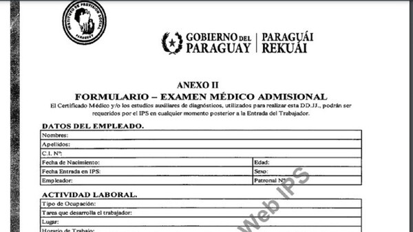 IPS reglamenta examen médico para la admisión