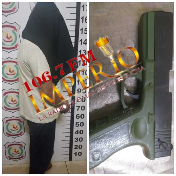 Detienen a un hombre rondando en una plaza con una pistola de juguete - Radio Imperio 106.7 FM