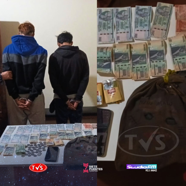 CAPTURAN A SUP AUTORES DE ROBO AGRAVADO EN HOHENAU Y RECUPERAN EL DINERO - TVS