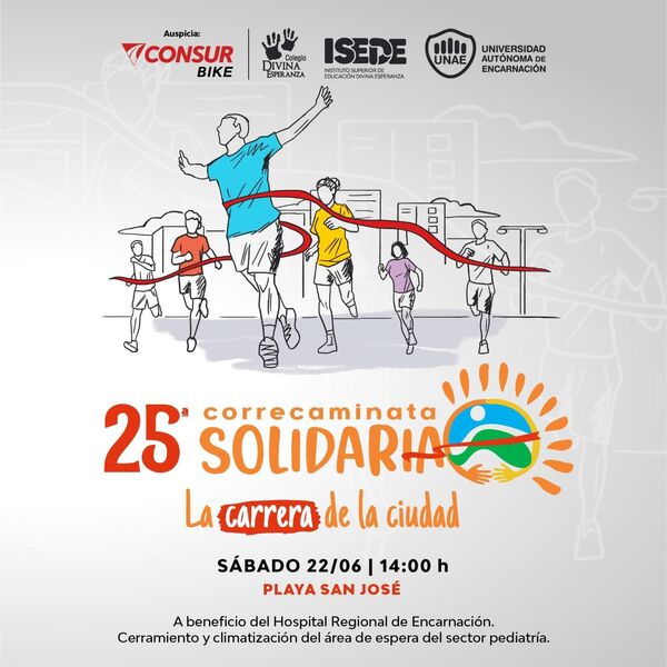 El Complejo Educativo UNAE invita a participar de la 25ª Correcaminata Solidaria "La carrera de la ciudad" y "Fiesta de San Juan"