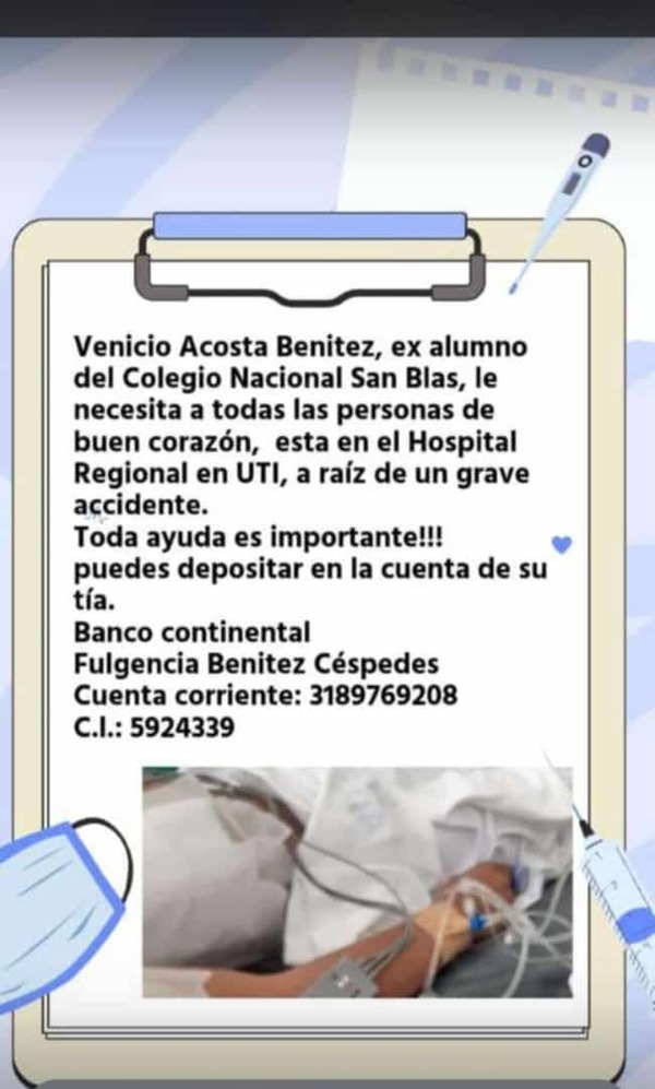 Joven que perdió a madre y hermana en accidente sigue grave y requiere donación de sangre - Radio Imperio 106.7 FM