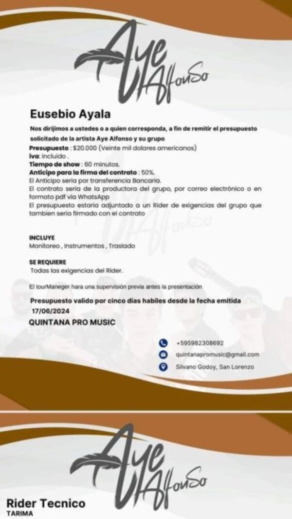Aseguran que Aye cobra más de 100 millones de guaraníes por show - Teleshow