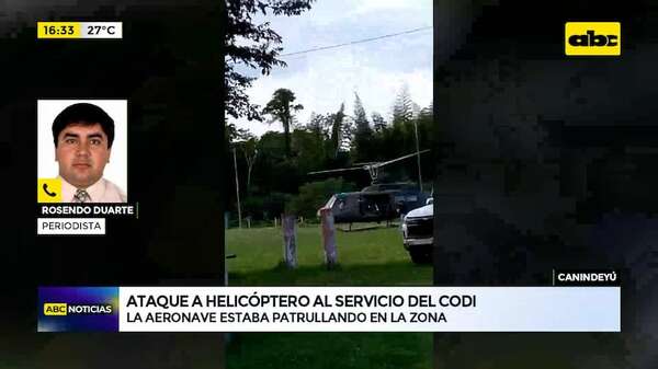Video: criminales atacaron un helicóptero militar en Brítez Cue, Canindeyú - ABC Noticias - ABC Color