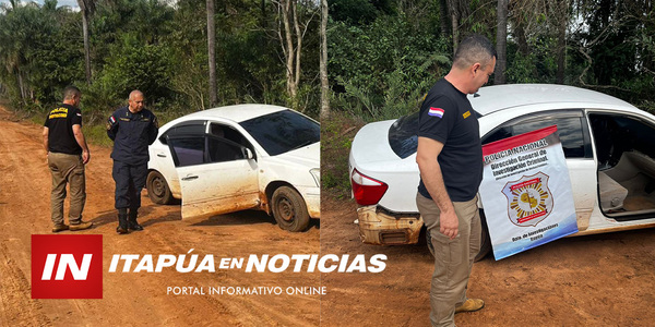 POLICÍA LOGRÓ RECUPERAR AUTOMÓVIL HURTADO DÍAS ATRÁS EN CAPITÁN MIRANDA - Itapúa Noticias