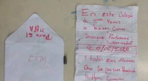 Encuentran escrito en colegio de Areguá con ¡fuerte amenaza y una bala!