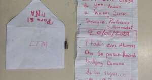 Diario HOY | Hallan carta de amenaza en colegio de Areguá: “Vamos a hacer correr sangre”